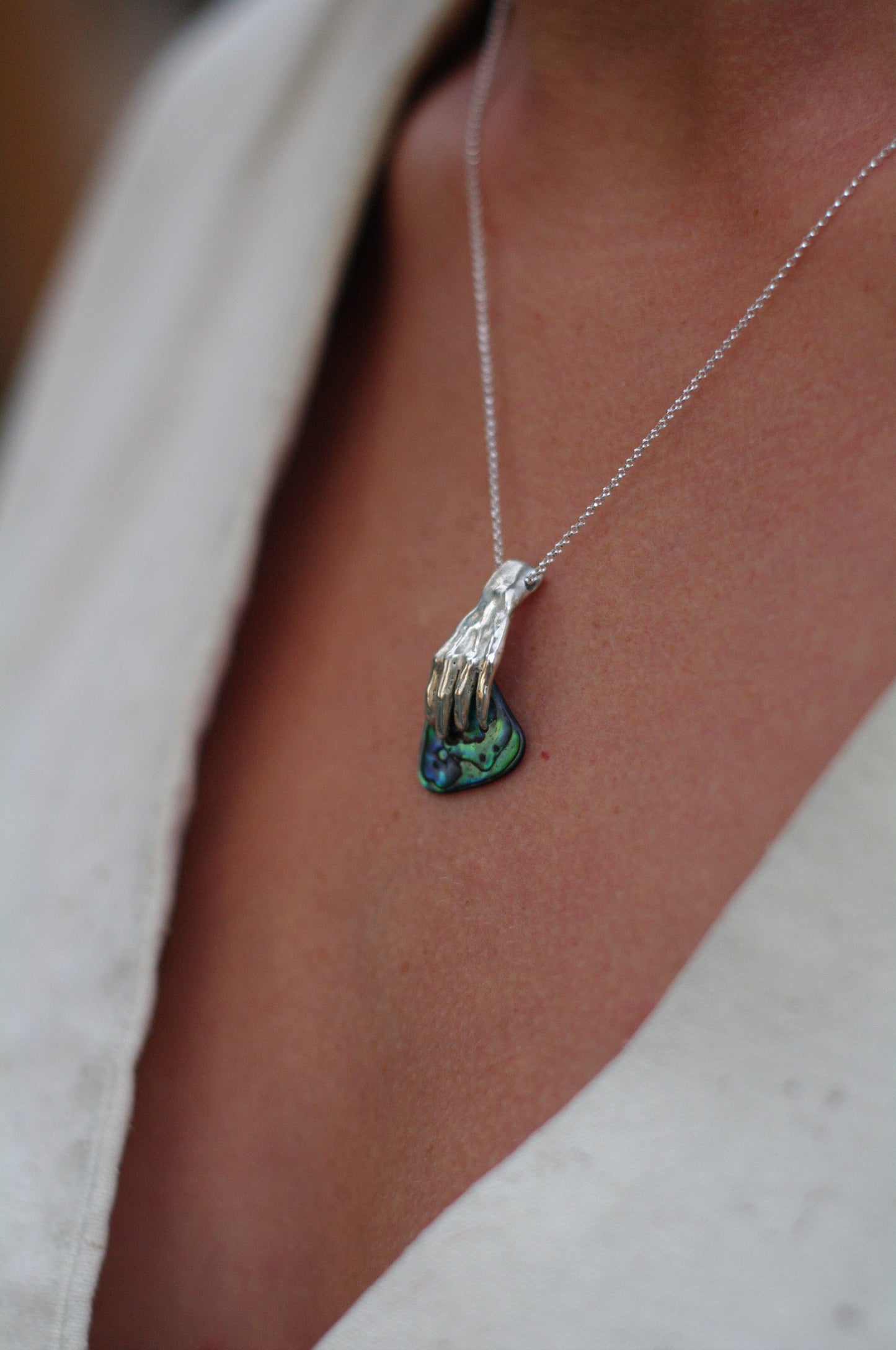 Collier main Nacre verte
