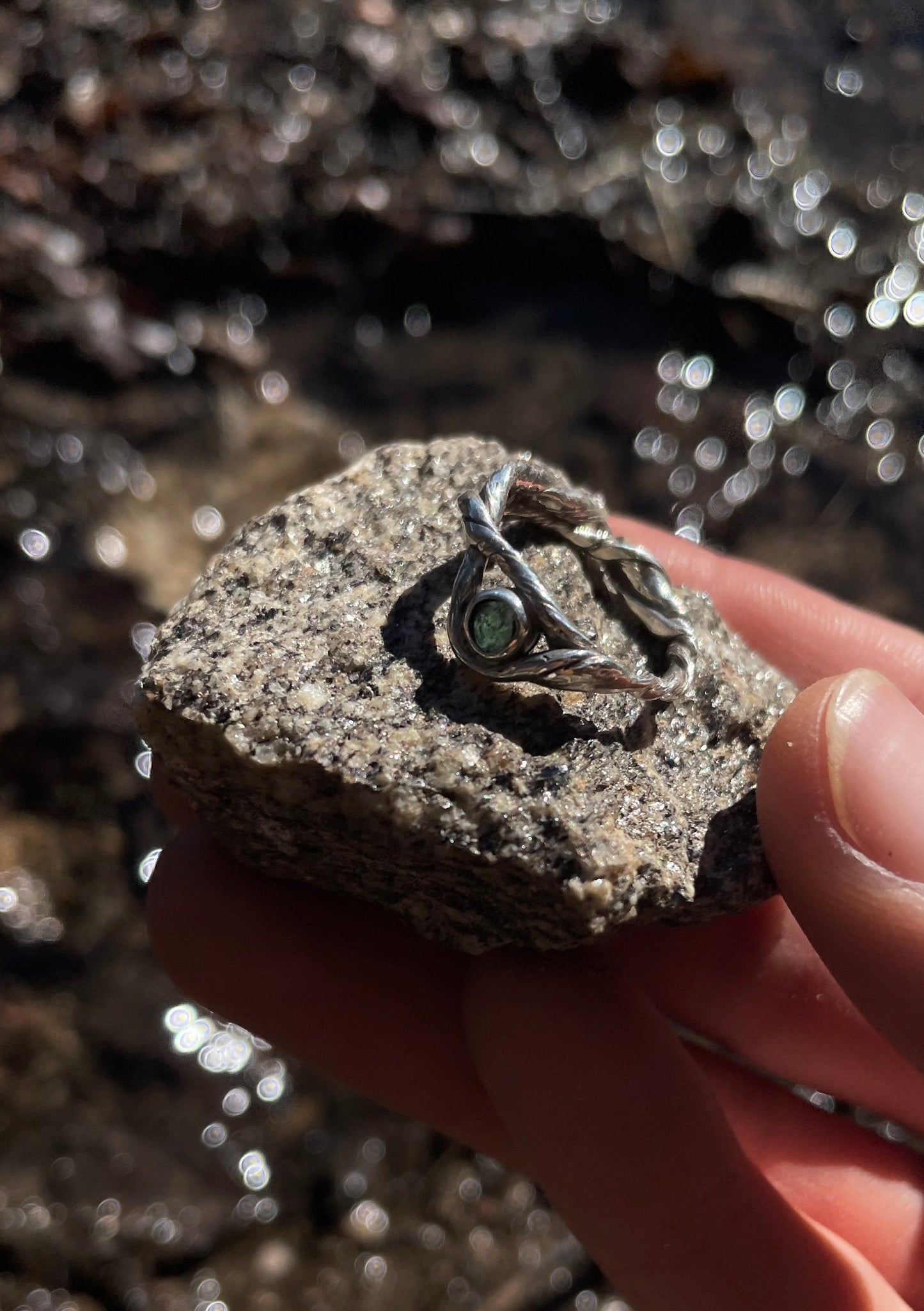 Bague Lava Rope Tourmaline Verte